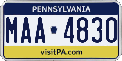 PA license plate MAA4830