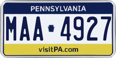 PA license plate MAA4927
