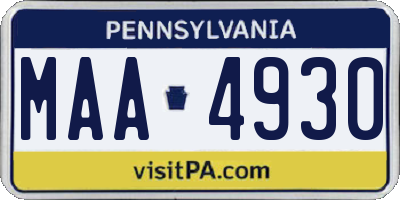 PA license plate MAA4930