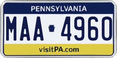 PA license plate MAA4960