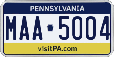 PA license plate MAA5004