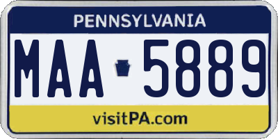 PA license plate MAA5889
