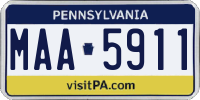 PA license plate MAA5911