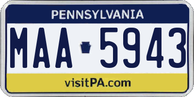 PA license plate MAA5943