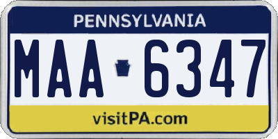 PA license plate MAA6347