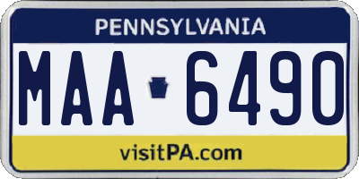 PA license plate MAA6490