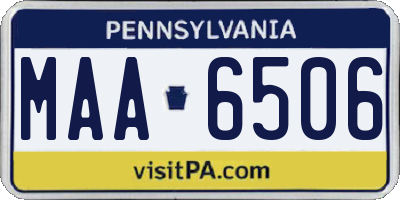 PA license plate MAA6506