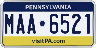 PA license plate MAA6521
