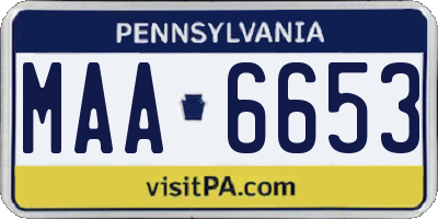 PA license plate MAA6653