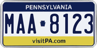 PA license plate MAA8123