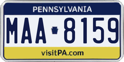 PA license plate MAA8159