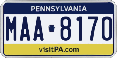 PA license plate MAA8170