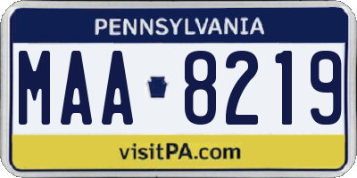 PA license plate MAA8219