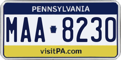 PA license plate MAA8230