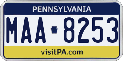 PA license plate MAA8253