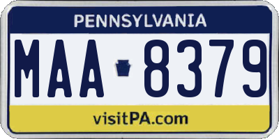PA license plate MAA8379