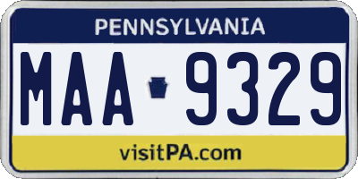 PA license plate MAA9329