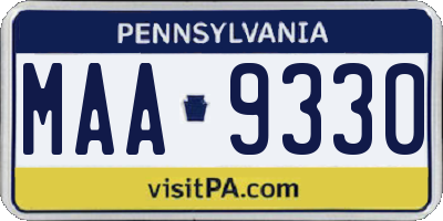 PA license plate MAA9330