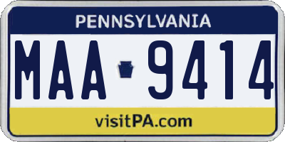 PA license plate MAA9414
