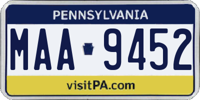 PA license plate MAA9452