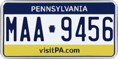 PA license plate MAA9456