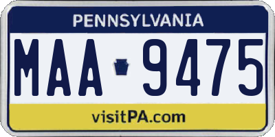 PA license plate MAA9475
