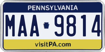 PA license plate MAA9814