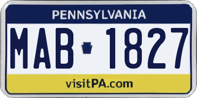 PA license plate MAB1827