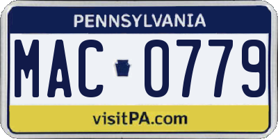 PA license plate MAC0779