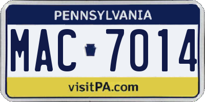PA license plate MAC7014