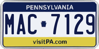 PA license plate MAC7129