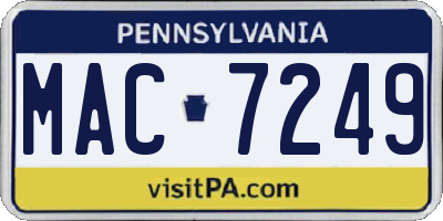 PA license plate MAC7249