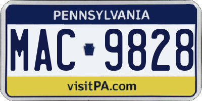 PA license plate MAC9828