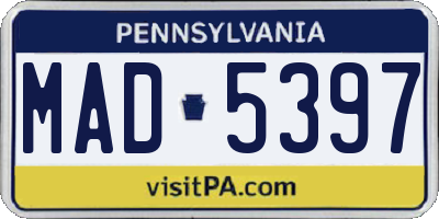 PA license plate MAD5397