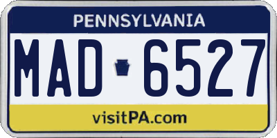 PA license plate MAD6527