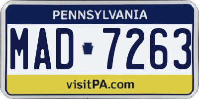 PA license plate MAD7263