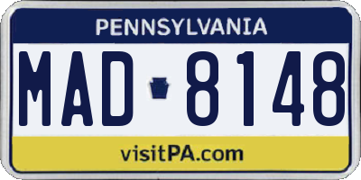 PA license plate MAD8148