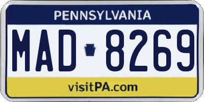PA license plate MAD8269