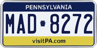 PA license plate MAD8272