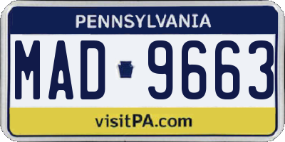 PA license plate MAD9663