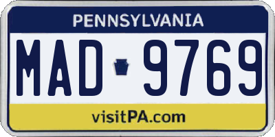 PA license plate MAD9769