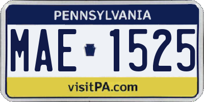 PA license plate MAE1525