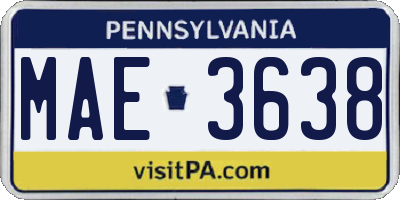 PA license plate MAE3638