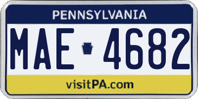 PA license plate MAE4682