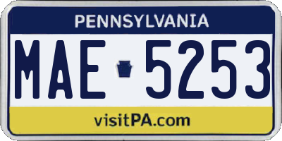 PA license plate MAE5253