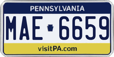 PA license plate MAE6659