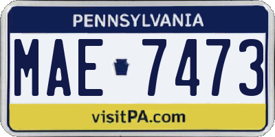 PA license plate MAE7473