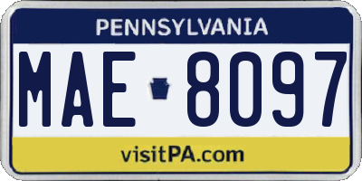 PA license plate MAE8097