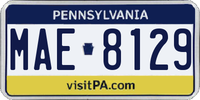 PA license plate MAE8129