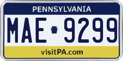 PA license plate MAE9299